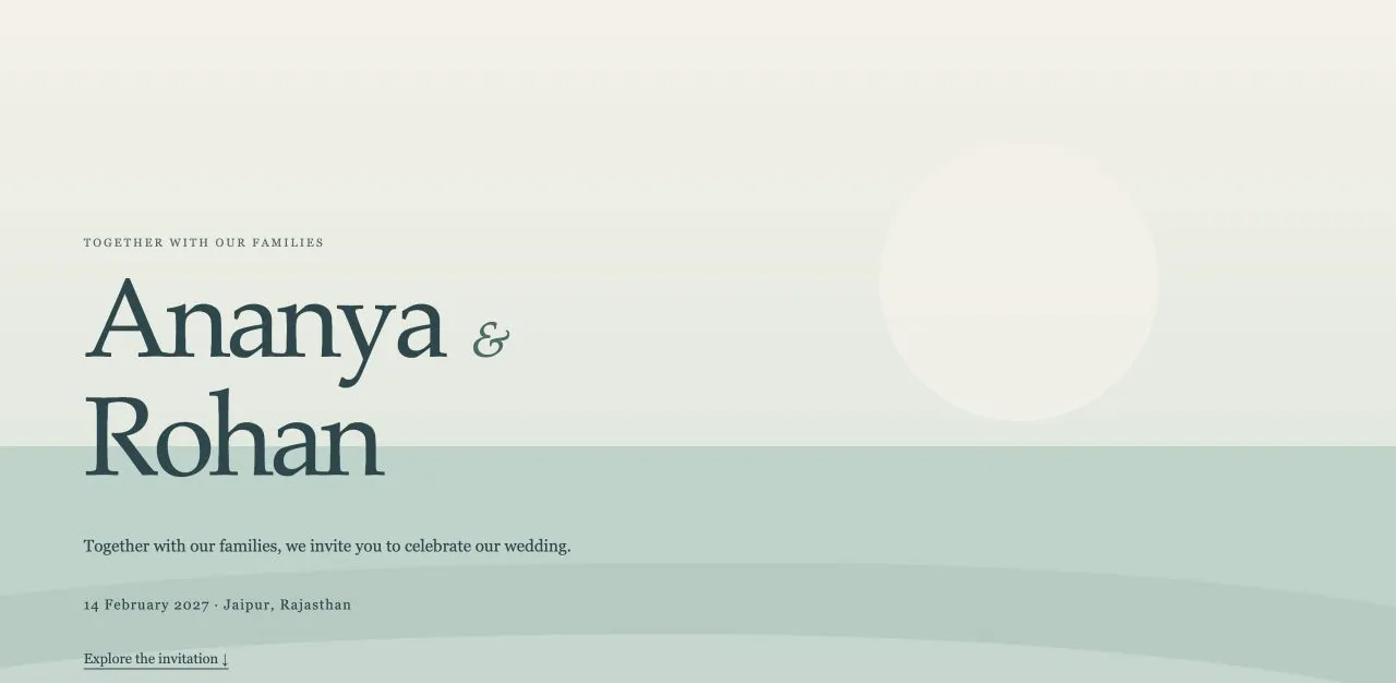 Tide & Time invitation opening